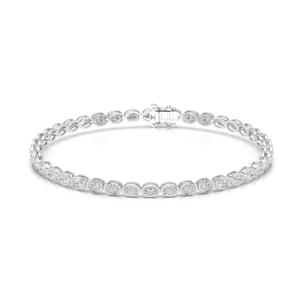 3.80 CT Oval Cut Diamond Bezel Tennis Bracelet Jama Jewels