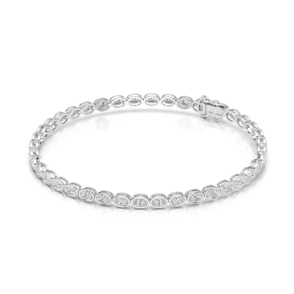 3.80 CT Oval Cut Diamond Bezel Tennis Bracelet Jama Jewels