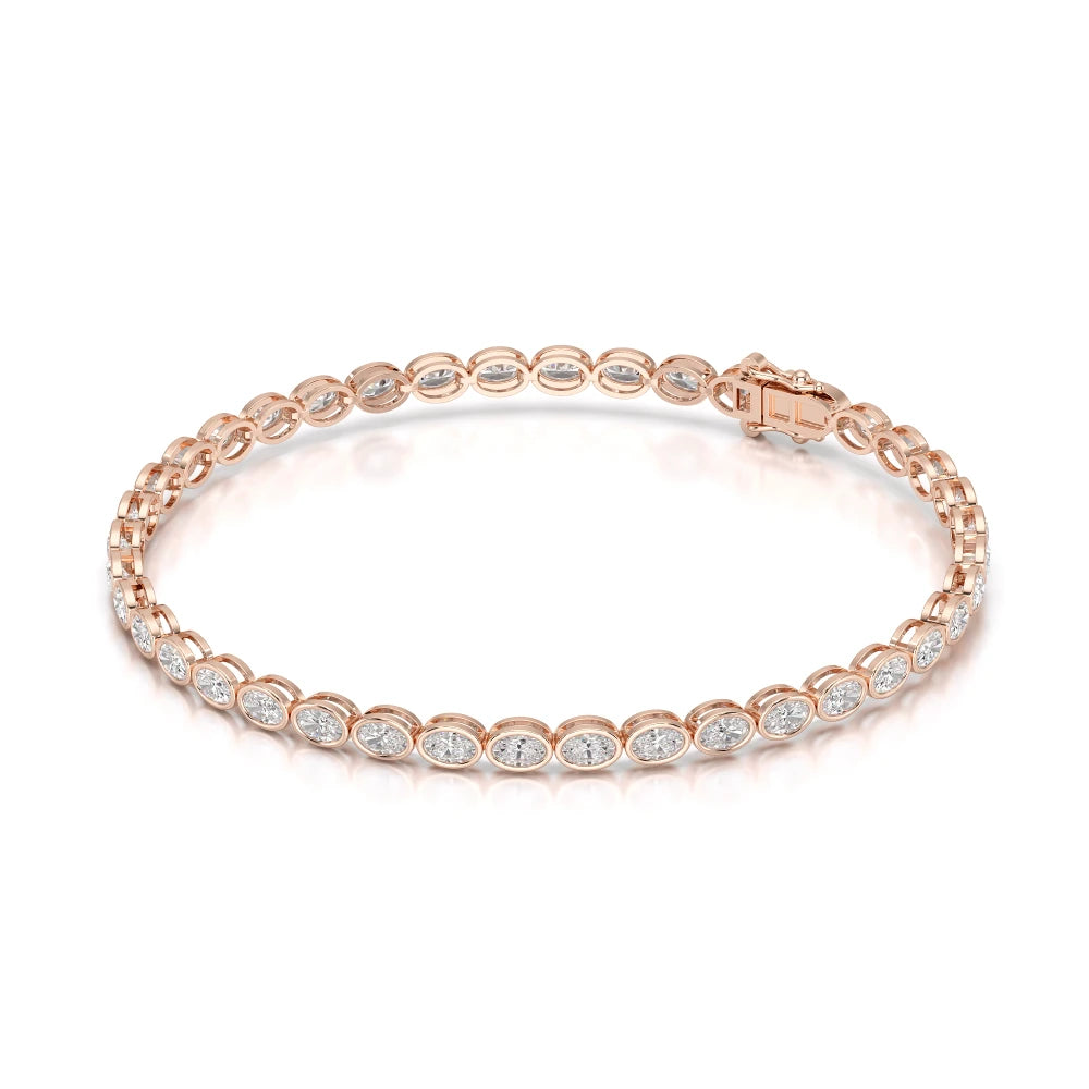 3.80 CT Oval Cut Diamond Bezel Tennis Bracelet Jama Jewels