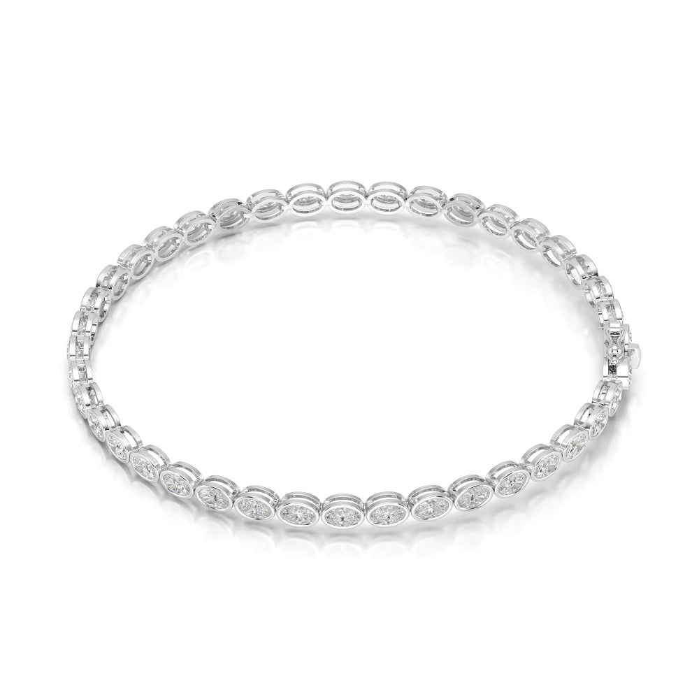 3.80 CT Oval Cut Diamond Bezel Tennis Bracelet Jama Jewels