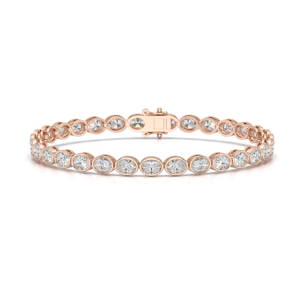 7.25 CT Oval Cut Diamond Bezel Tennis Bracelet Jama Jewels