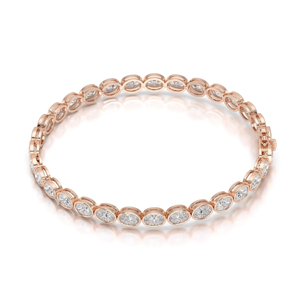 7.25 CT Oval Cut Diamond Bezel Tennis Bracelet Jama Jewels