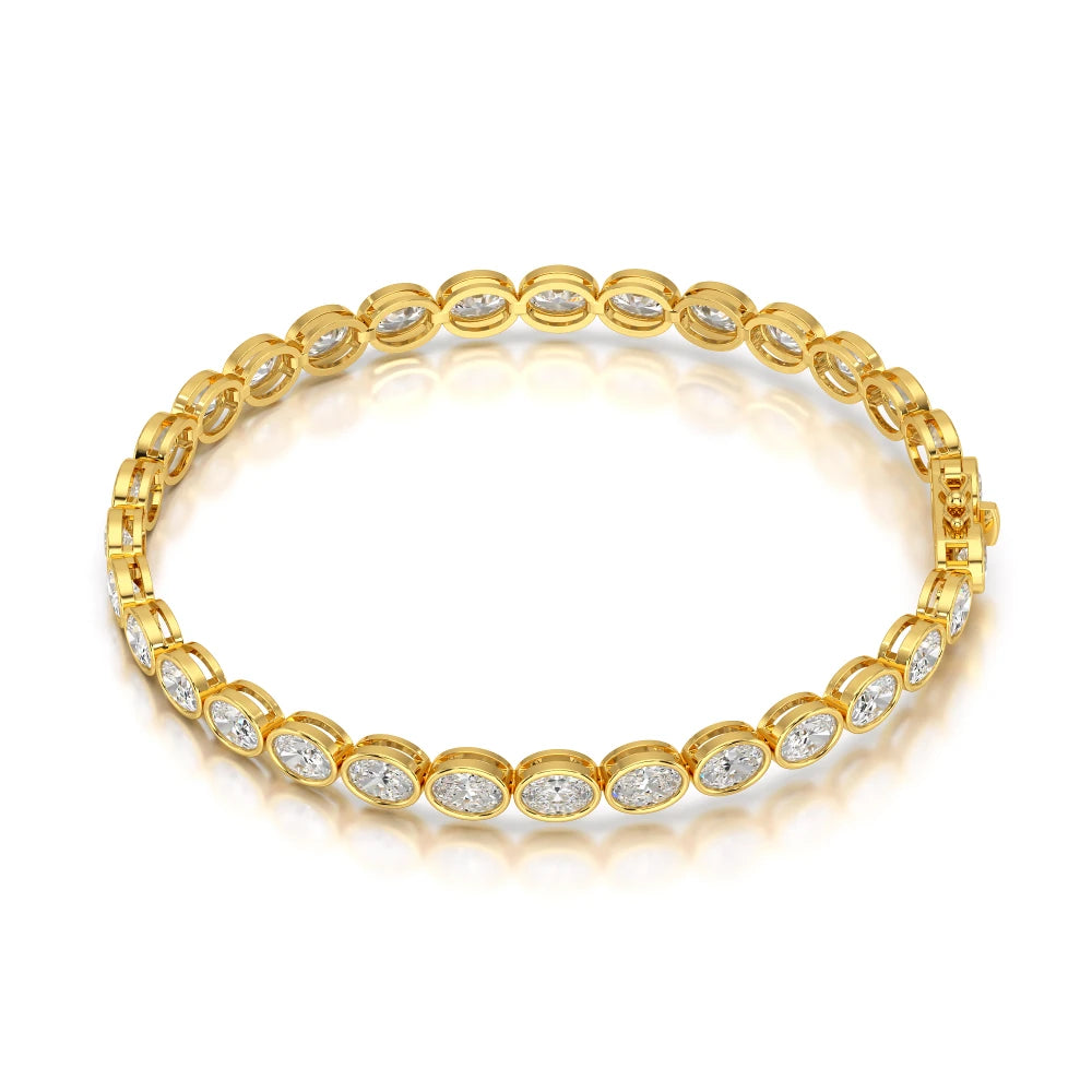 7.25 CT Oval Cut Diamond Bezel Tennis Bracelet Jama Jewels