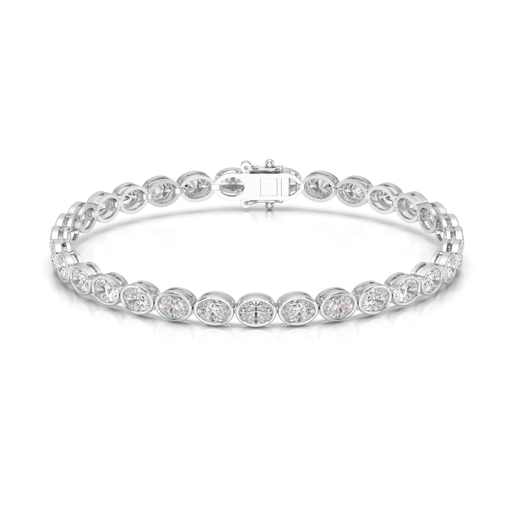 7.25 CT Oval Cut Diamond Bezel Tennis Bracelet Jama Jewels