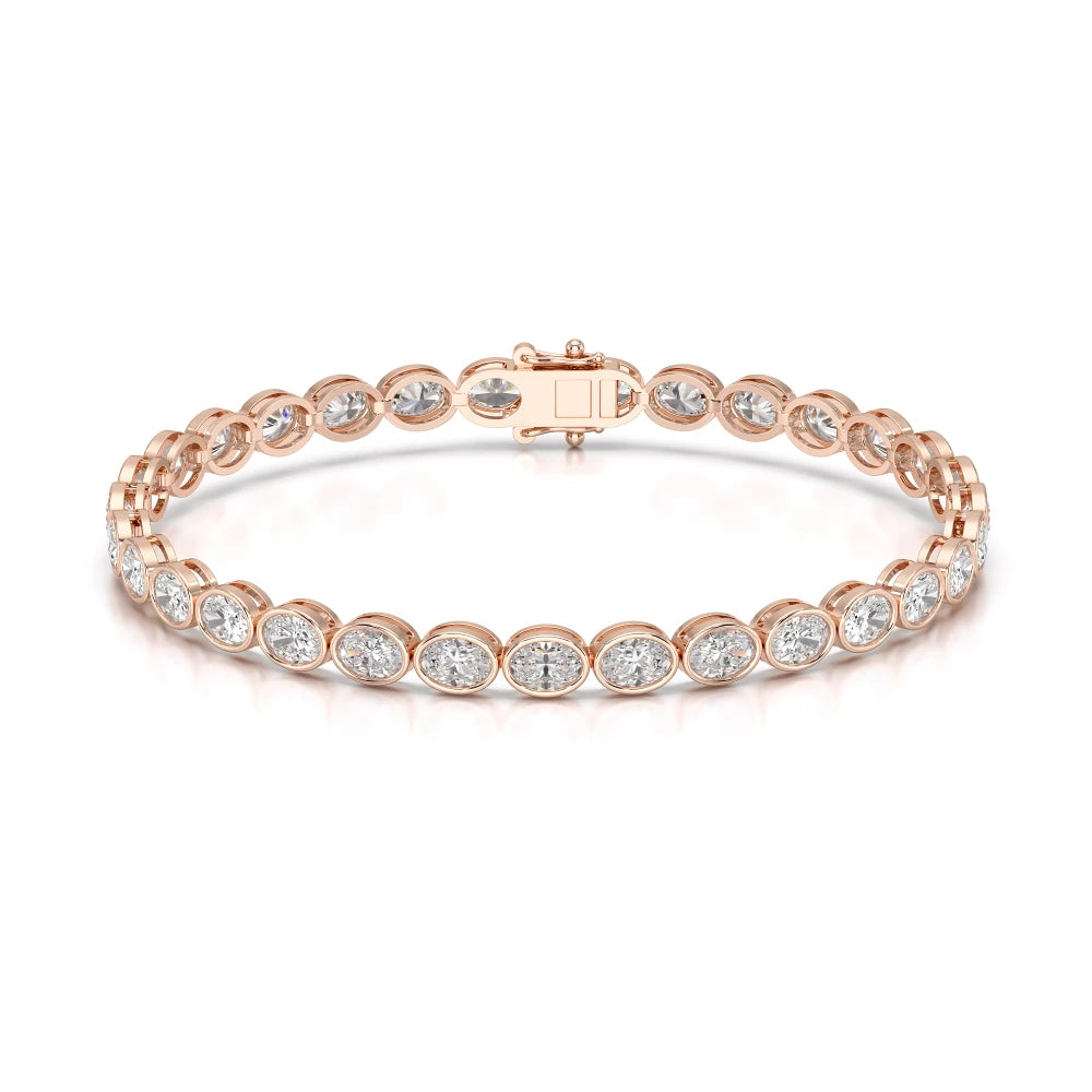 7.25 CT Oval Cut Diamond Bezel Tennis Bracelet Jama Jewels