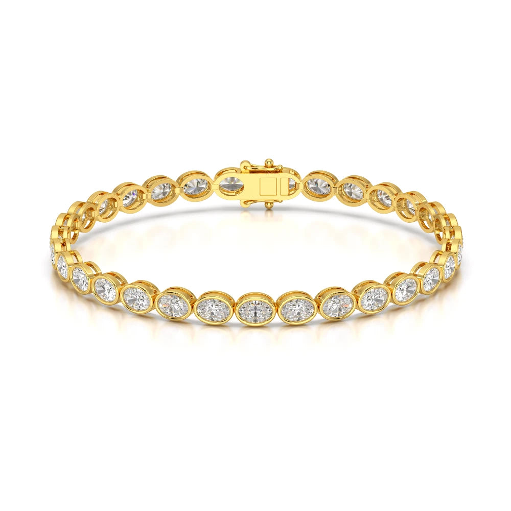 7.25 CT Oval Cut Diamond Bezel Tennis Bracelet Jama Jewels