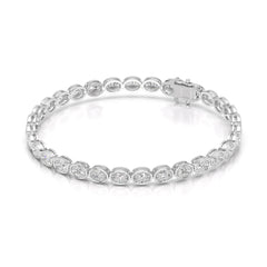 7.25 CT Oval Cut Diamond Bezel Tennis Bracelet Jama Jewels