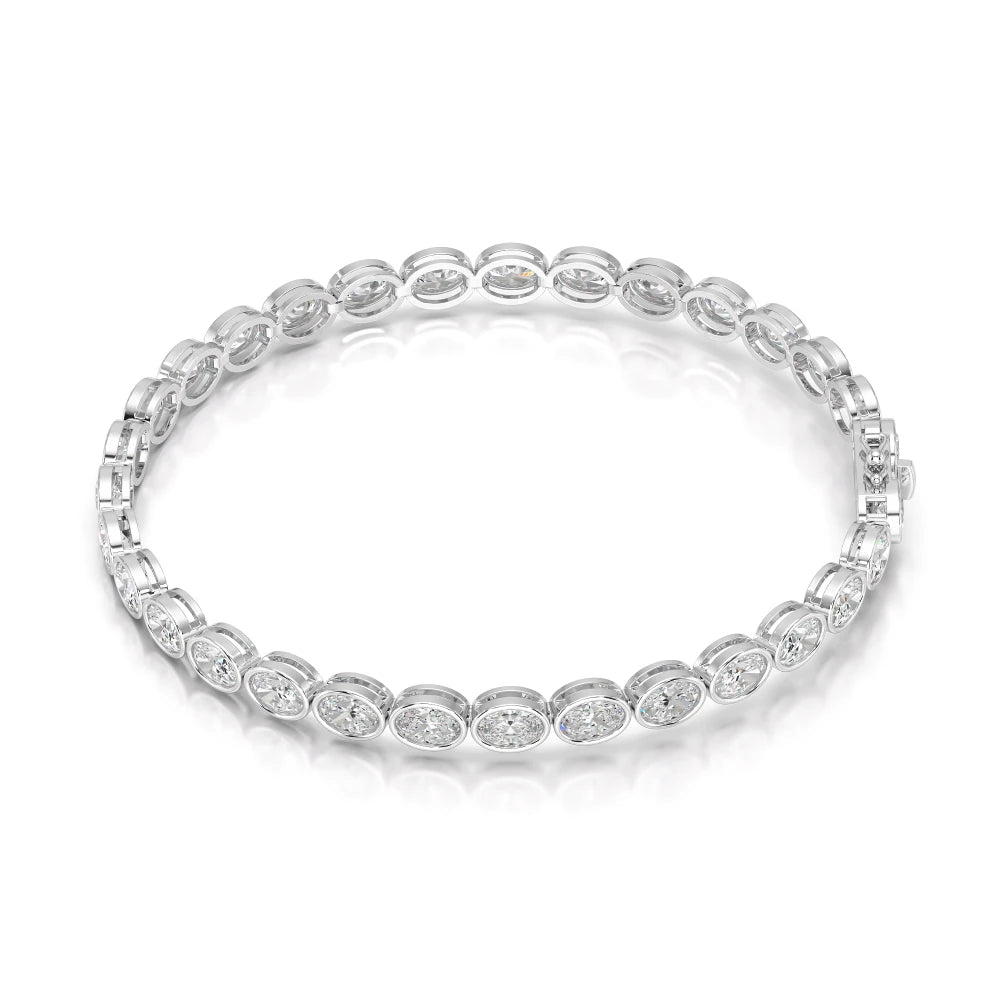 7.25 CT Oval Cut Diamond Bezel Tennis Bracelet Jama Jewels