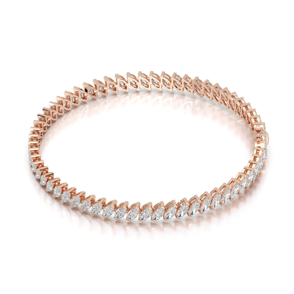 6.80 CT Marquise Cut Diamond Bezel Tennis Bracelet Jama Jewels