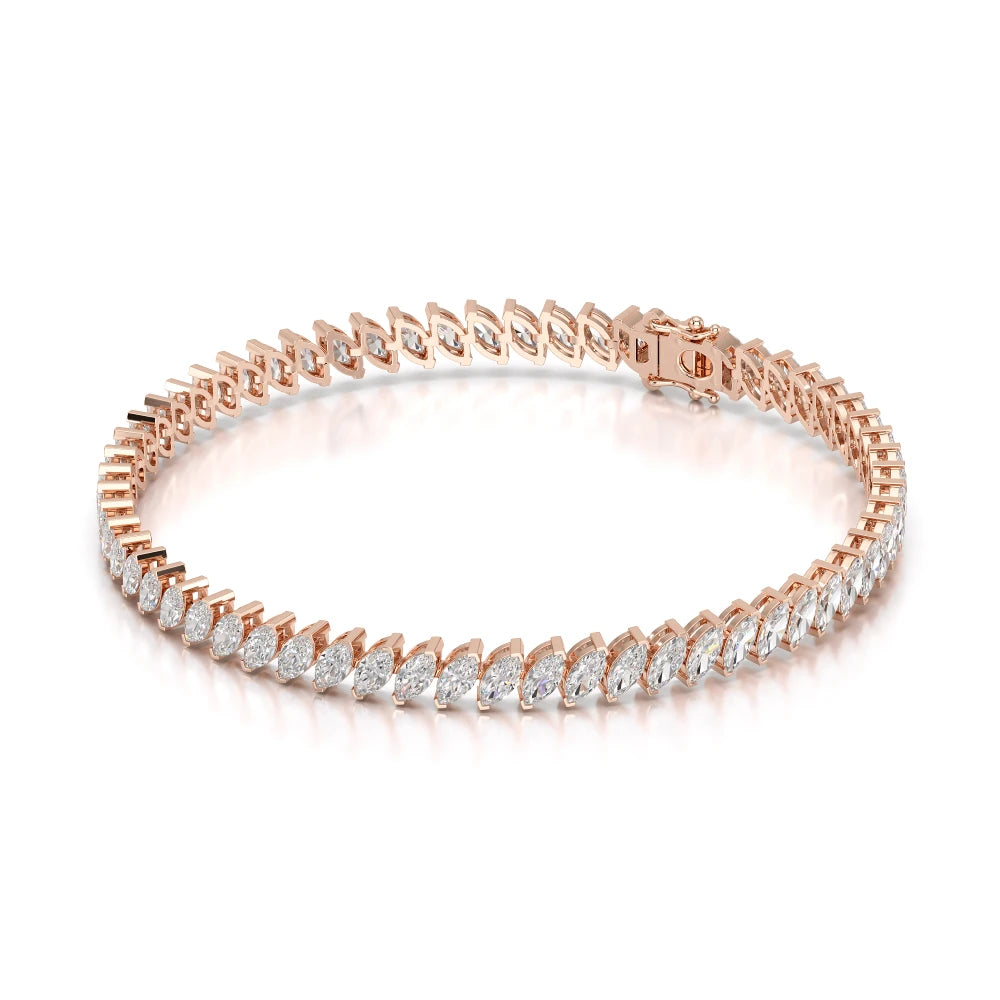 6.80 CT Marquise Cut Diamond Bezel Tennis Bracelet Jama Jewels
