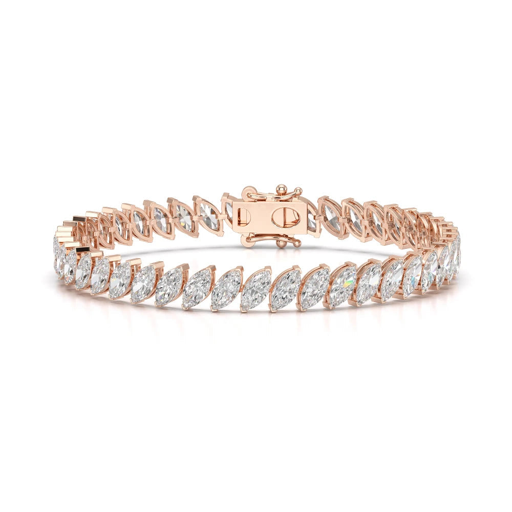 12.60 CT Marquise Cut Diamond Bezel Tennis Bracelet Jama Jewels