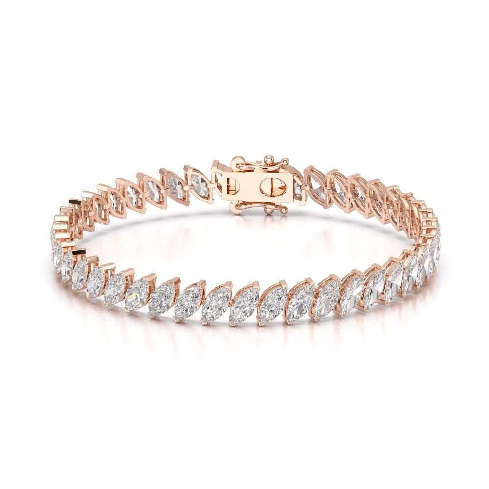 12.60 CT Marquise Cut Diamond Bezel Tennis Bracelet Jama Jewels