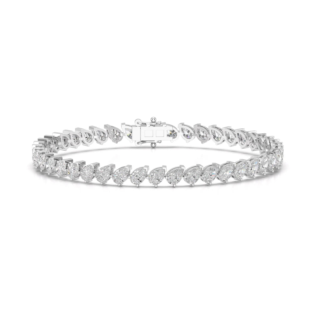 7.30 CT Pear Cut Diamond Bezel Tennis Bracelet White Gold