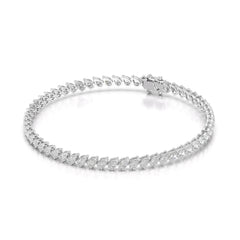 4.40 CT Pear Cut Diamond Bezel Tennis Bracelet White Gold