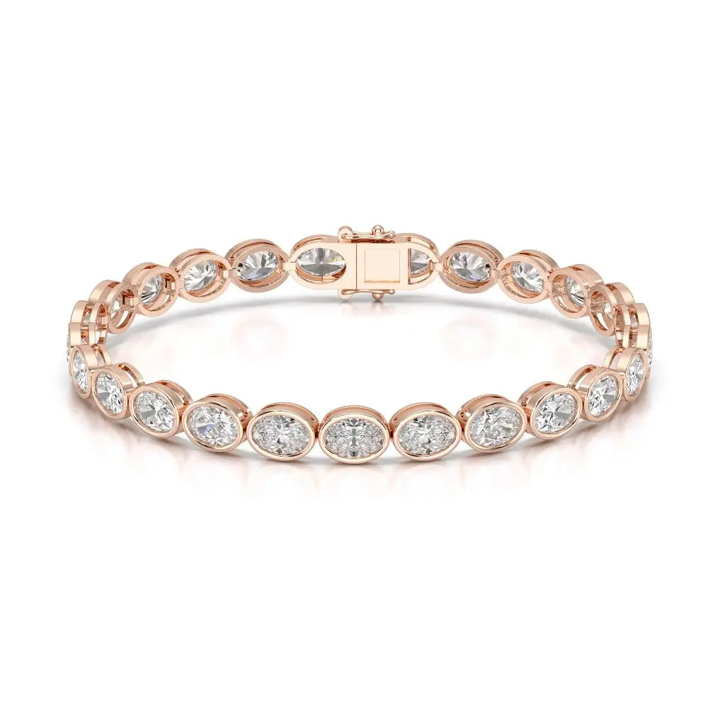 10.40 CT Oval Cut Diamond Bezel Tennis Bracelet Jama Jewels
