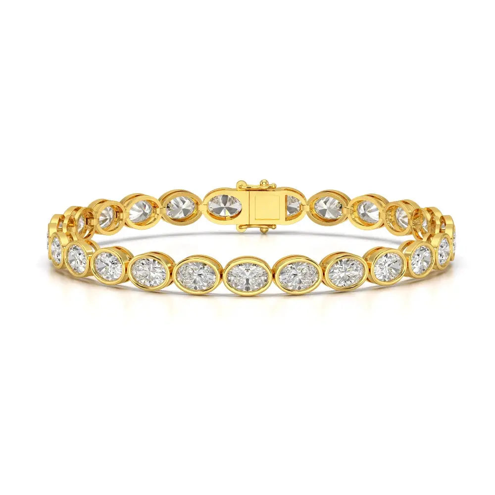 10.40 CT Oval Cut Diamond Bezel Tennis Bracelet Jama Jewels