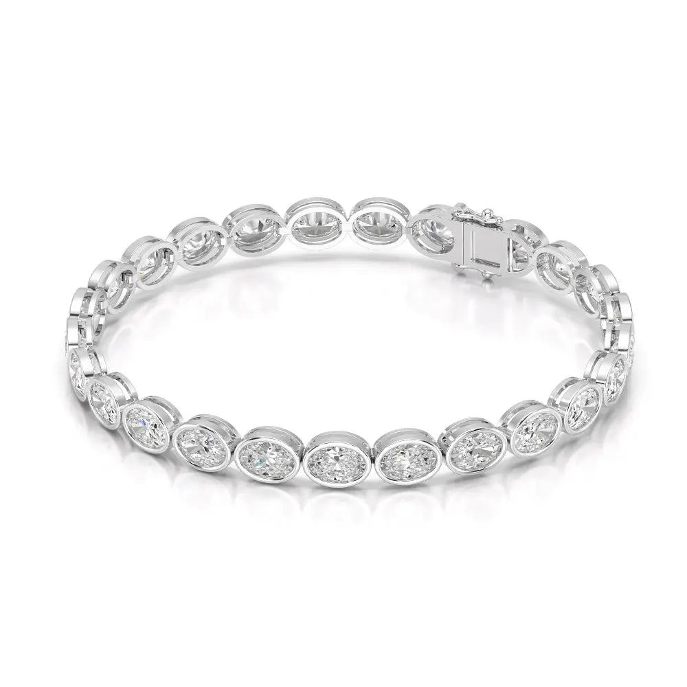 10.40 CT Oval Cut Diamond Bezel Tennis Bracelet Jama Jewels
