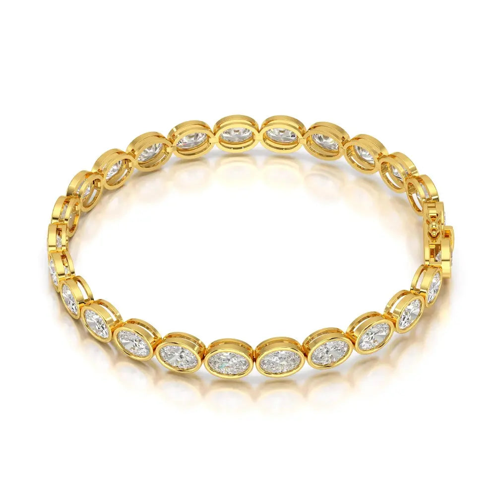10.40 CT Oval Cut Diamond Bezel Tennis Bracelet Jama Jewels
