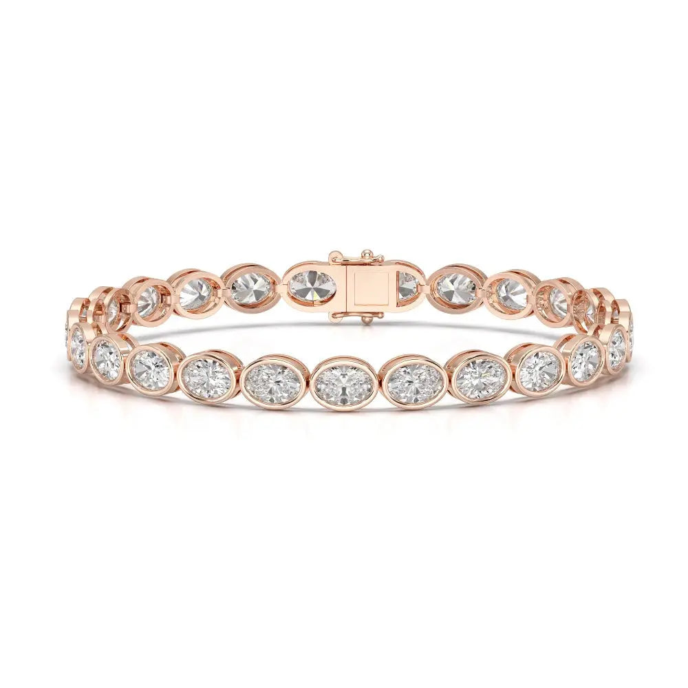 10.40 CT Oval Cut Diamond Bezel Tennis Bracelet Jama Jewels