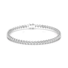 5.30 CT Pear Cut Diamond Bezel Tennis Bracelet White Gold