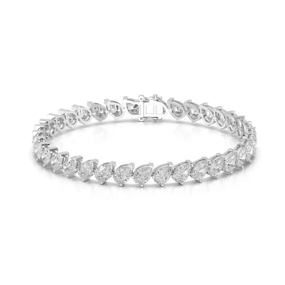 9.50 CT Pear Cut Diamond Bezel Tennis Bracelet White Gold