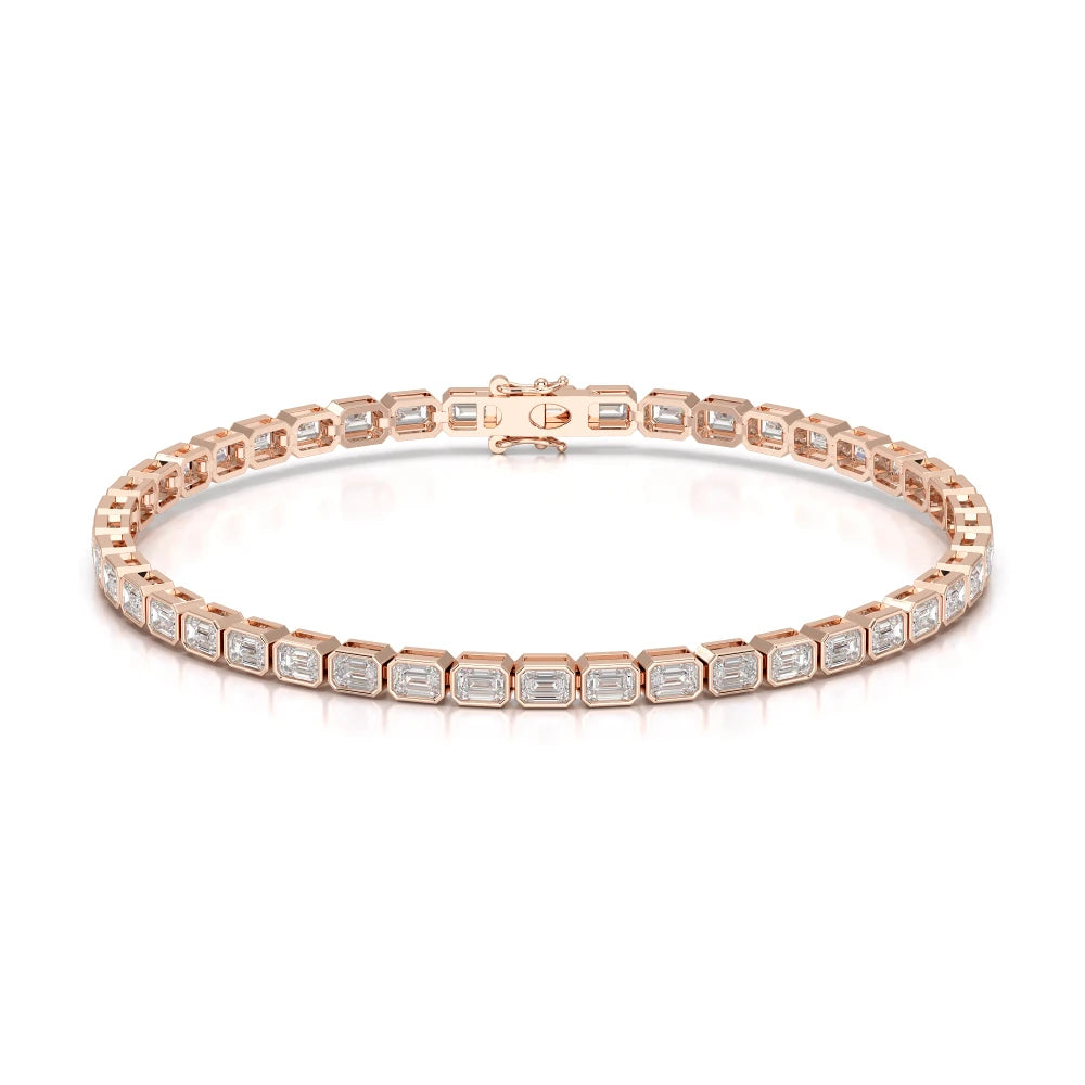 5 CT Emerald Cut Diamond Bezel Tennis Bracelet Jama Jewels