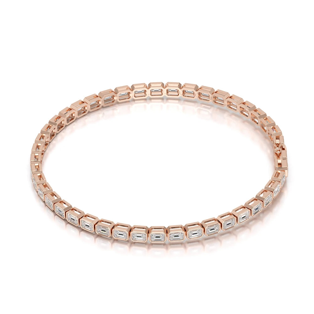 5 CT Emerald Cut Diamond Bezel Tennis Bracelet Jama Jewels