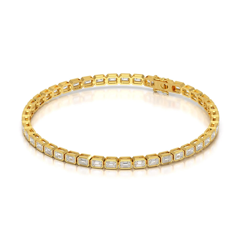 5 CT Emerald Cut Diamond Bezel Tennis Bracelet Jama Jewels