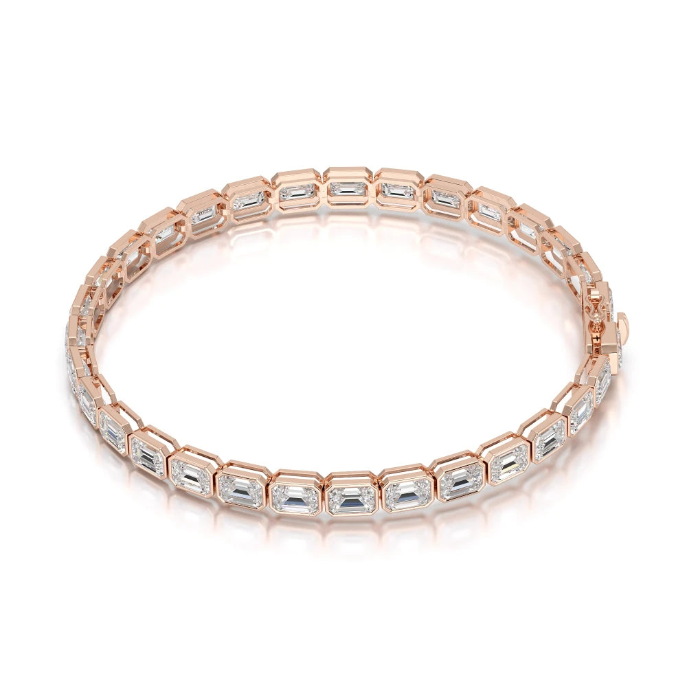 9.90 CT Emerald Cut Diamond Bezel Tennis Bracelet Jama Jewels