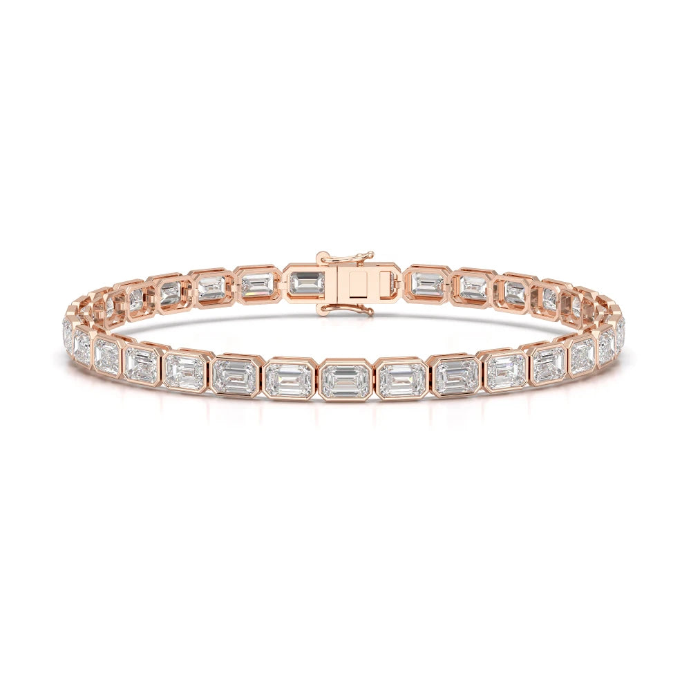 9.90 CT Emerald Cut Diamond Bezel Tennis Bracelet Jama Jewels