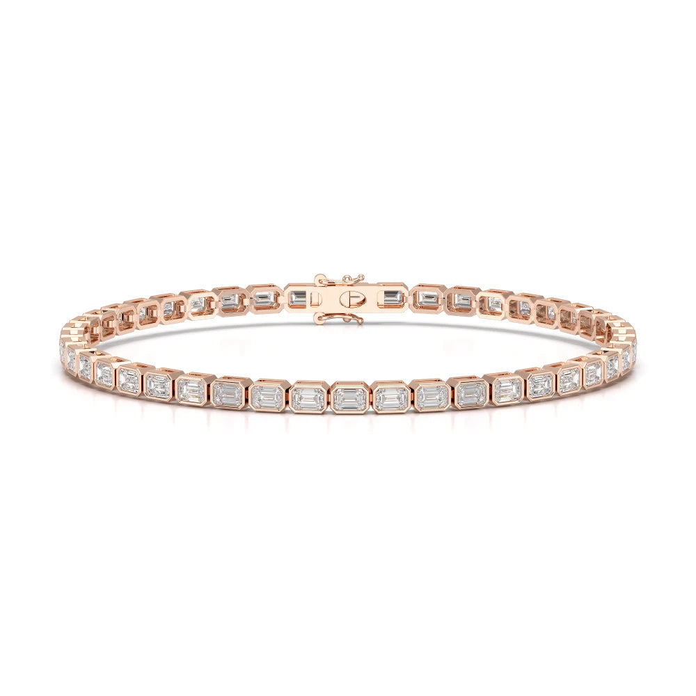 4.50 CT Bezel Emerald Cut Diamond Tennis Bracelet Jama Jewels