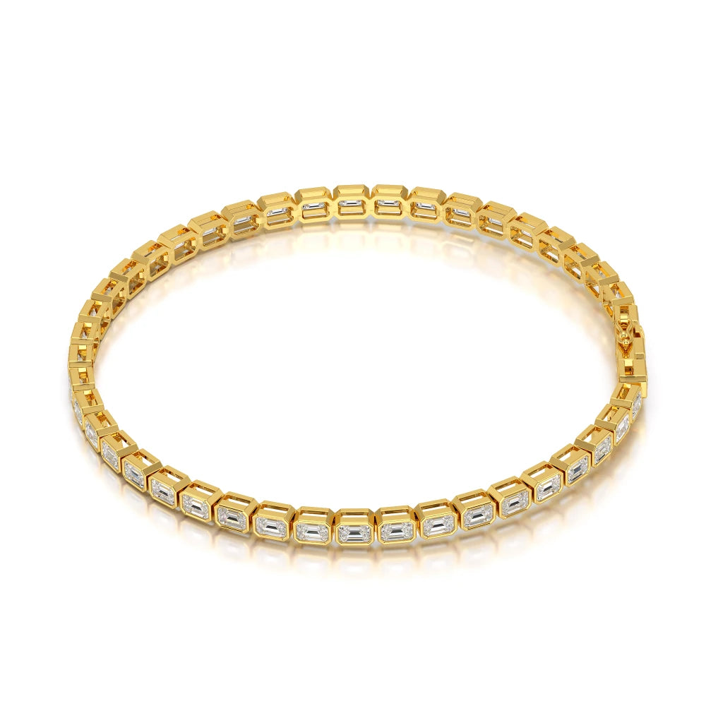 4.50 CT Bezel Emerald Cut Diamond Tennis Bracelet Jama Jewels