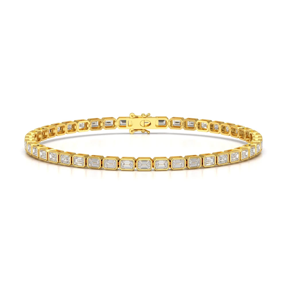 4.50 CT Bezel Emerald Cut Diamond Tennis Bracelet Jama Jewels