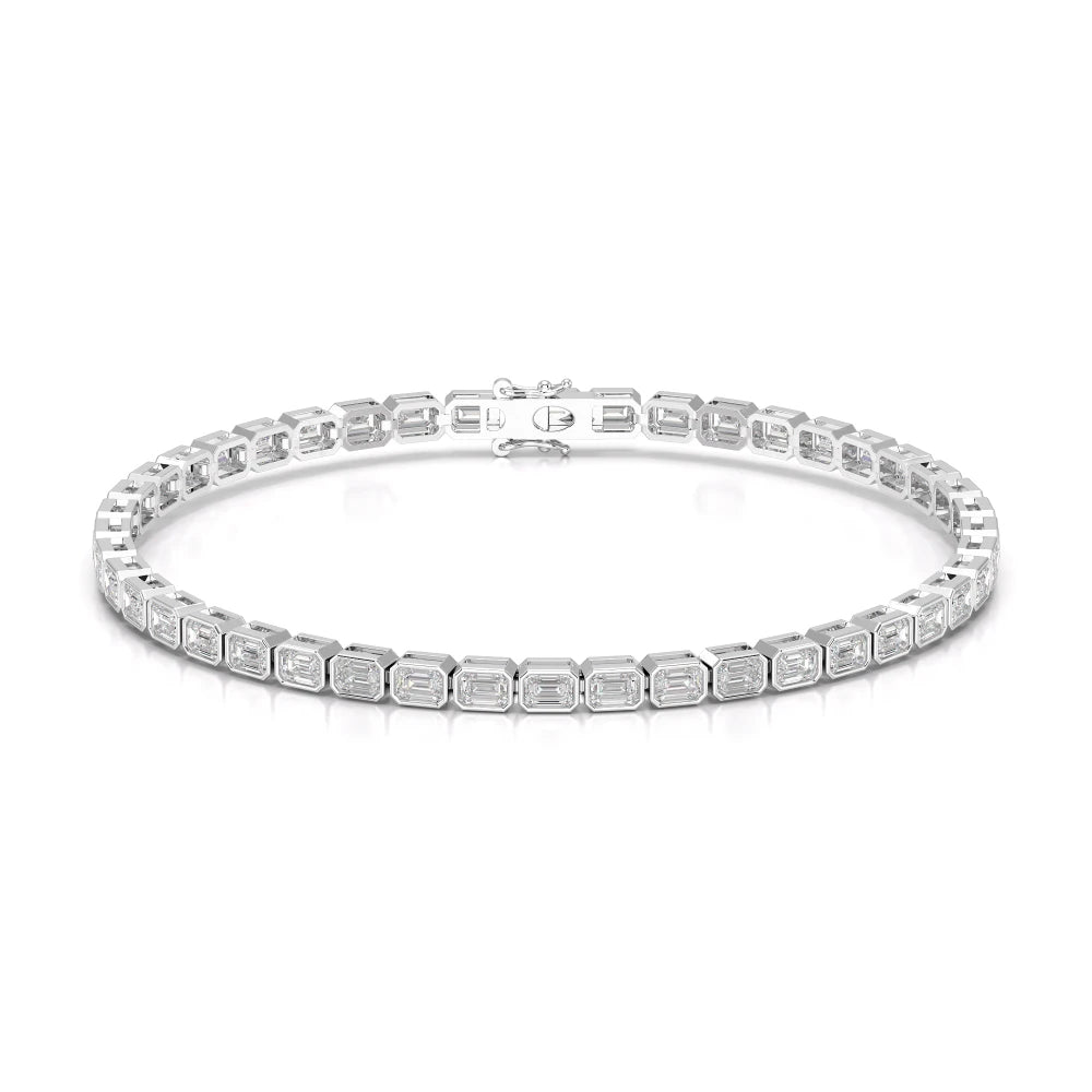 4.50 CT Bezel Emerald Cut Diamond Tennis Bracelet Jama Jewels