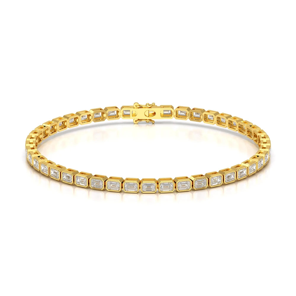 4.50 CT Bezel Emerald Cut Diamond Tennis Bracelet Jama Jewels