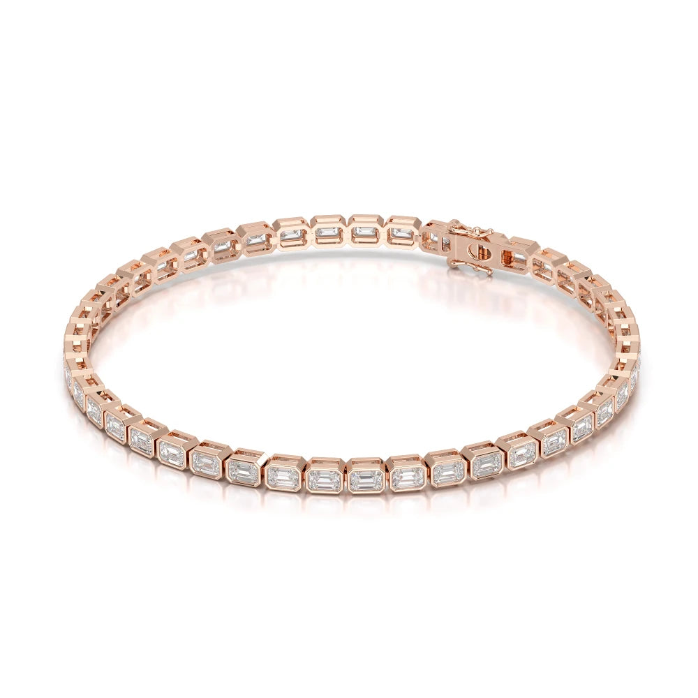 4.50 CT Bezel Emerald Cut Diamond Tennis Bracelet Jama Jewels