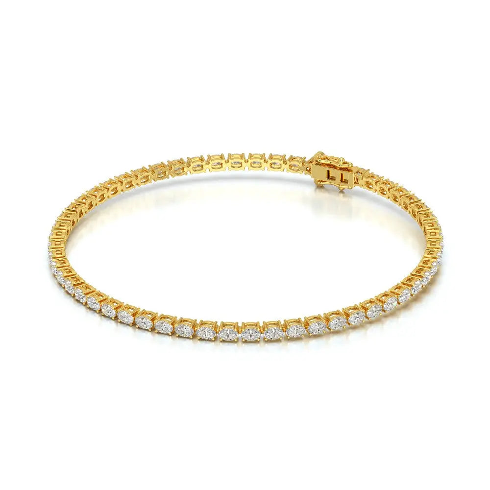 5.16 CT Oval Cut Diamond Tennis Bracelet Yellow Gold