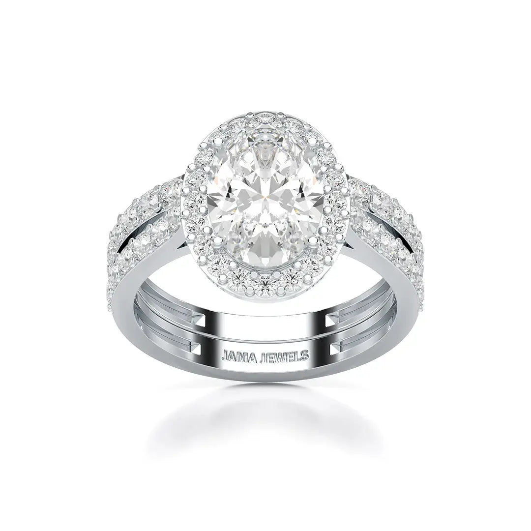 3.05 CT Oval Twin Diamond Ring