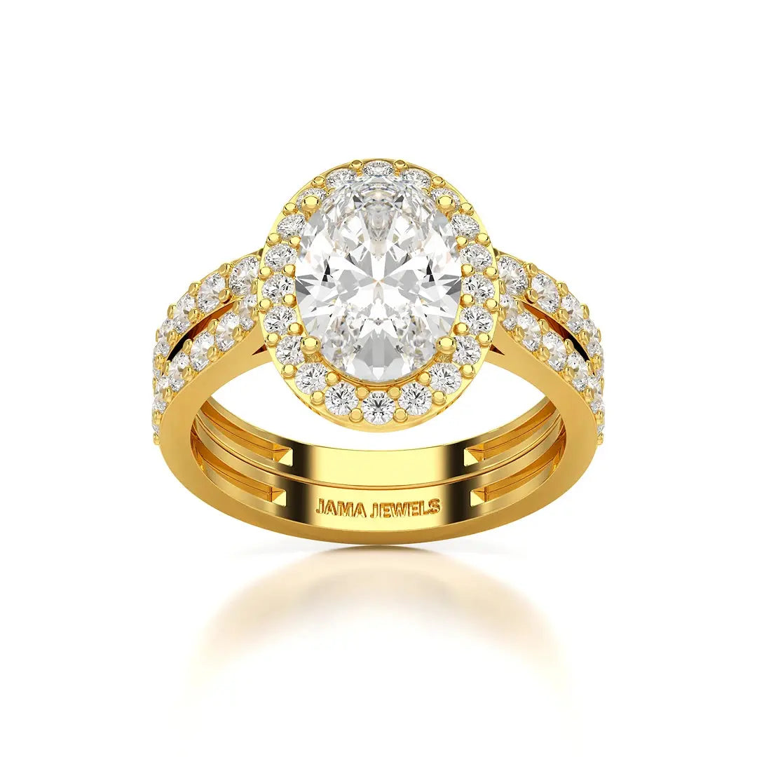 3.05 CT Oval Twin Diamond Ring