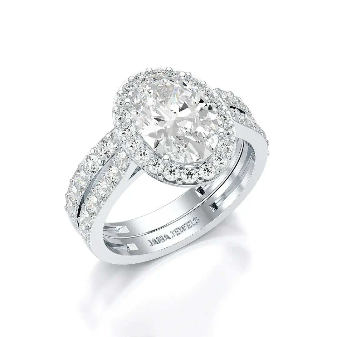 3.05 CT Oval Twin Diamond Ring