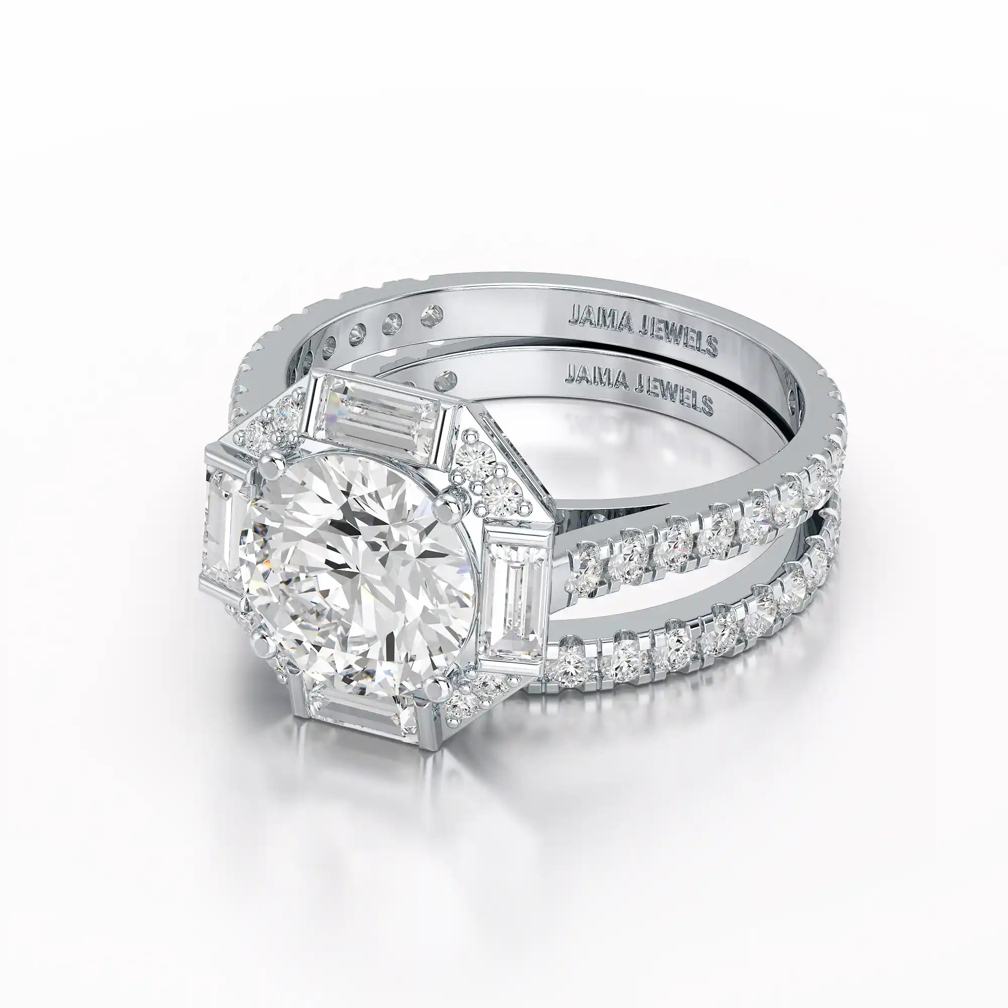 3.35 CT Octagonal Halo Lab Diamond Ring
