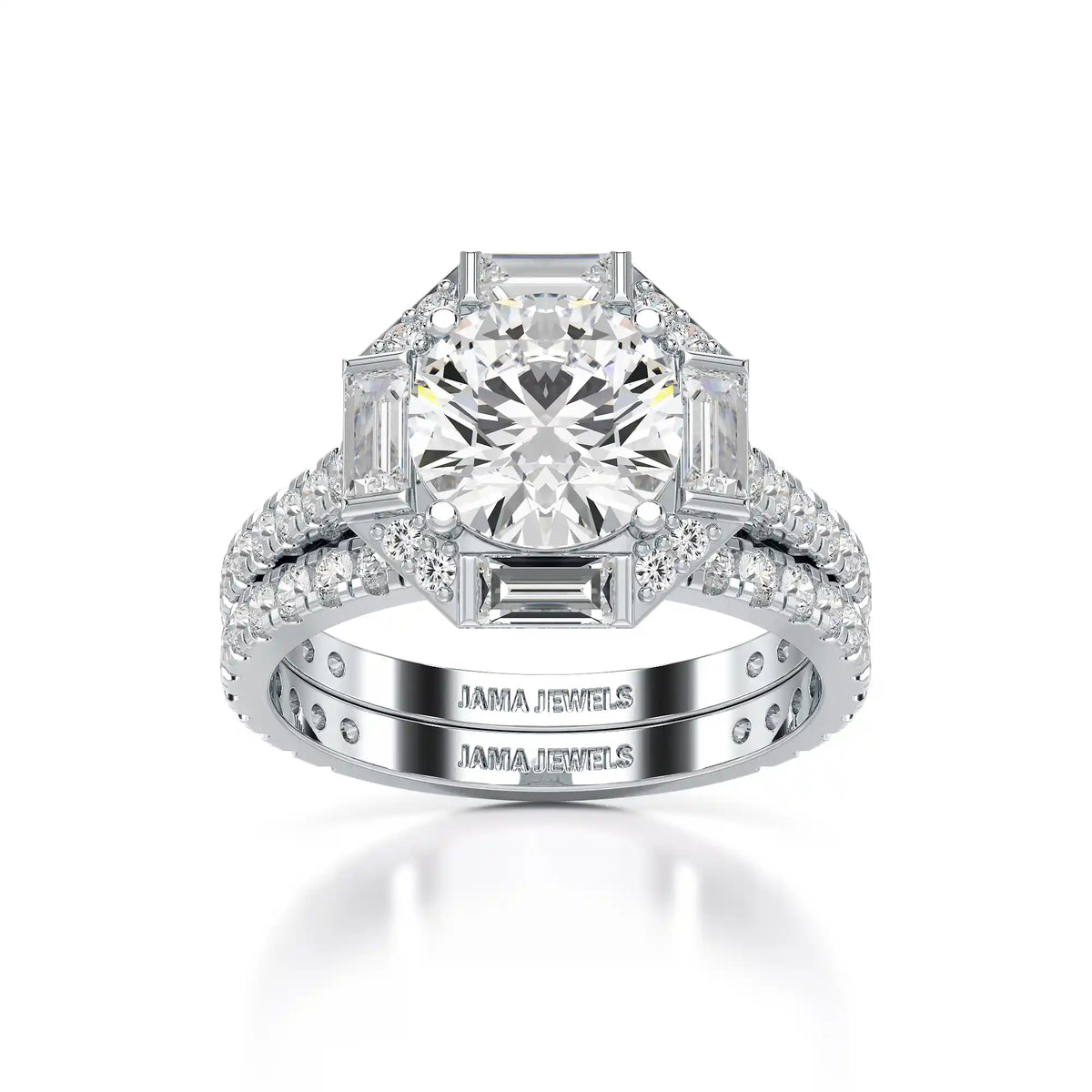 3.35 CT Octagonal Halo Lab Diamond Ring