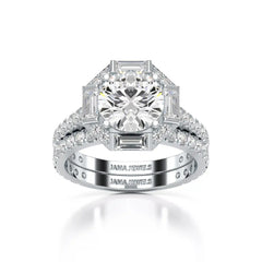 3.35 CT Octagonal Halo Lab Diamond Ring