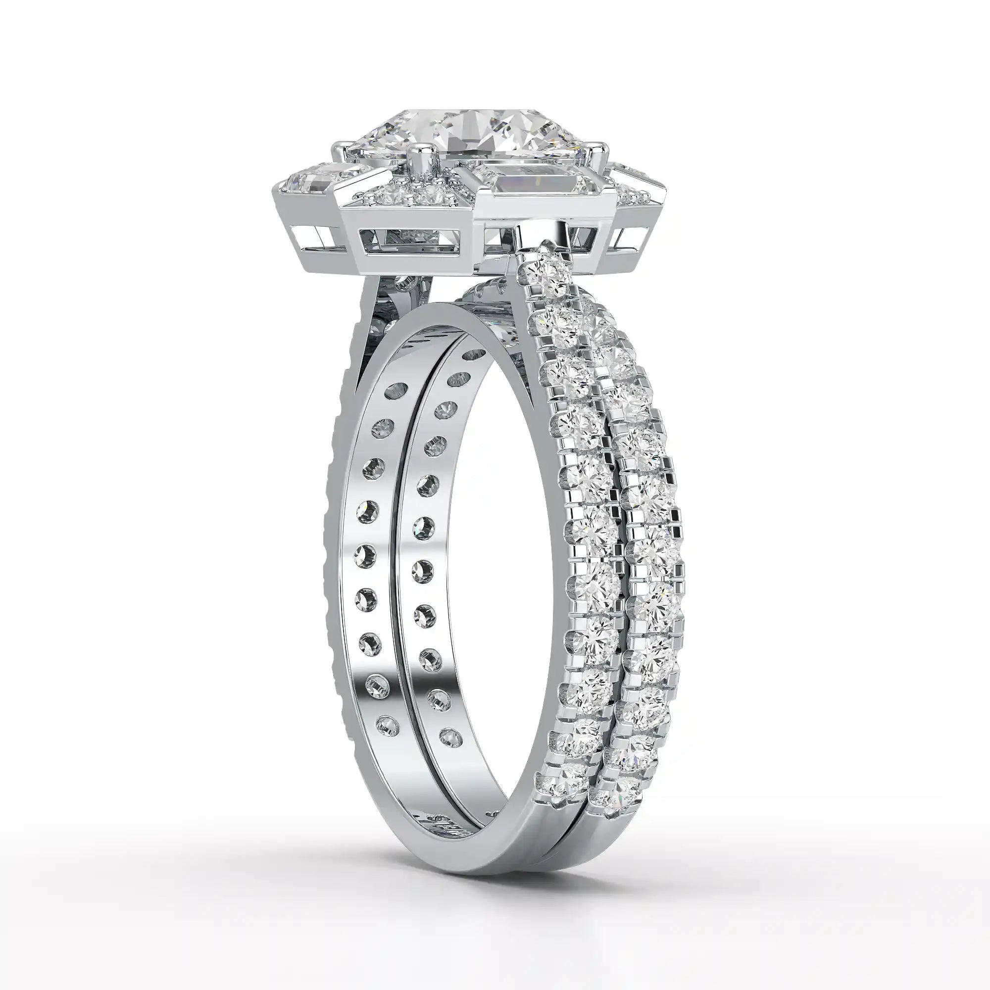 3.35 CT Octagonal Halo Lab Diamond Ring