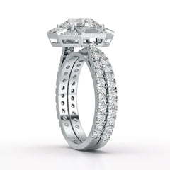 3.35 CT Octagonal Halo Lab Diamond Ring