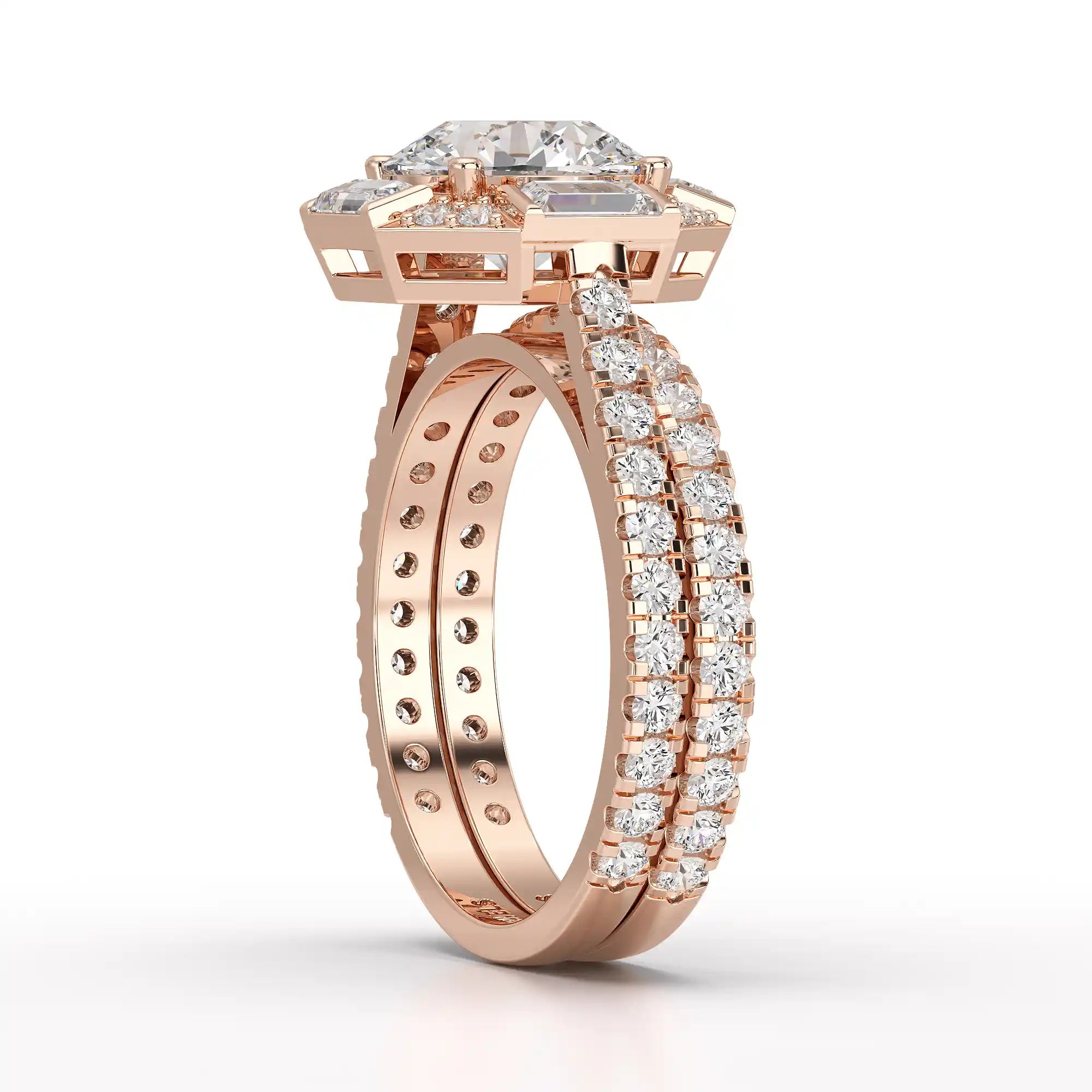 3.35 CT Octagonal Halo Lab Diamond Ring