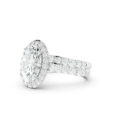 3.05 CT Oval Cut Twin Ring with Round Diamonds