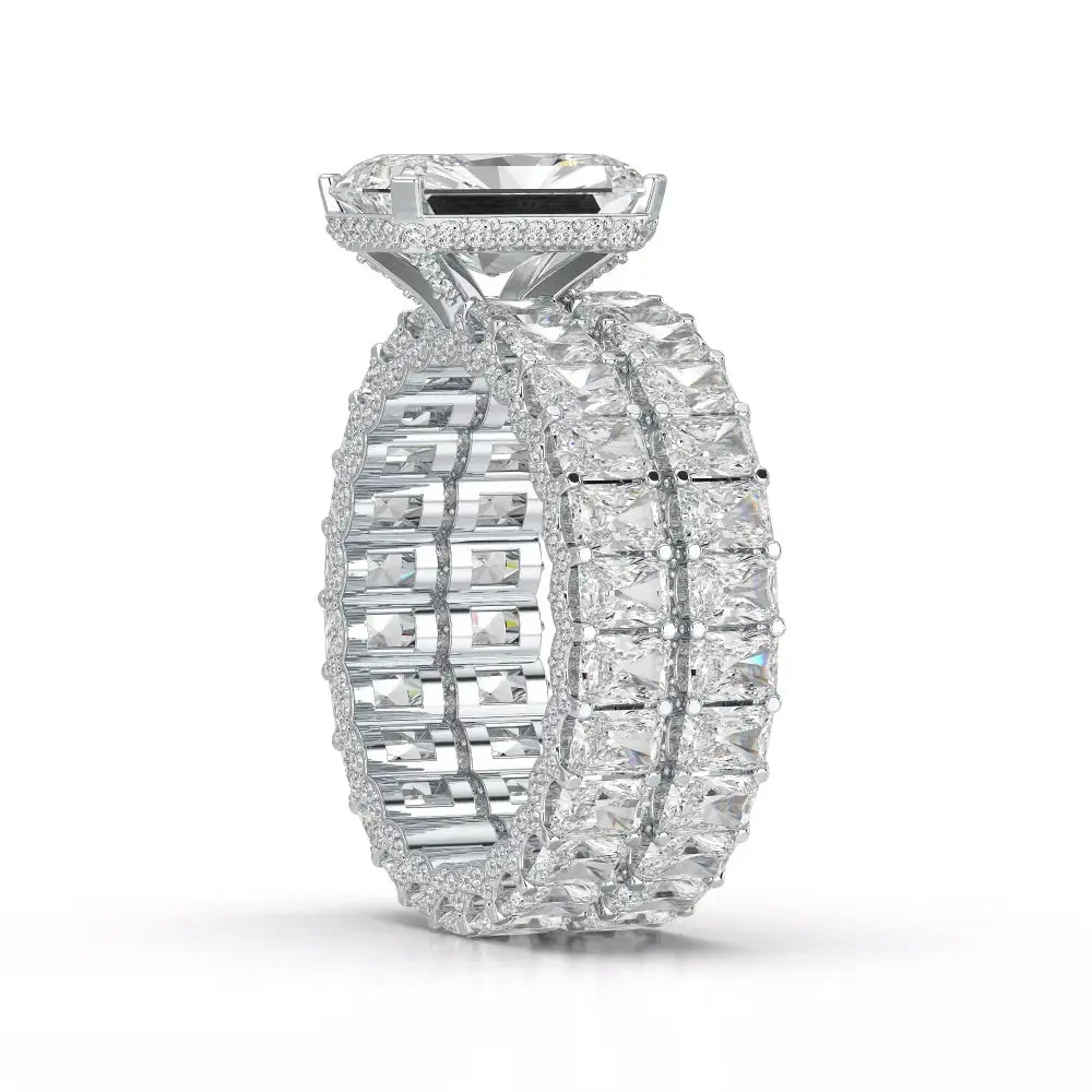 8.70 CT Classic Radiant Cut Diamond Twin Ring Jama Jewels