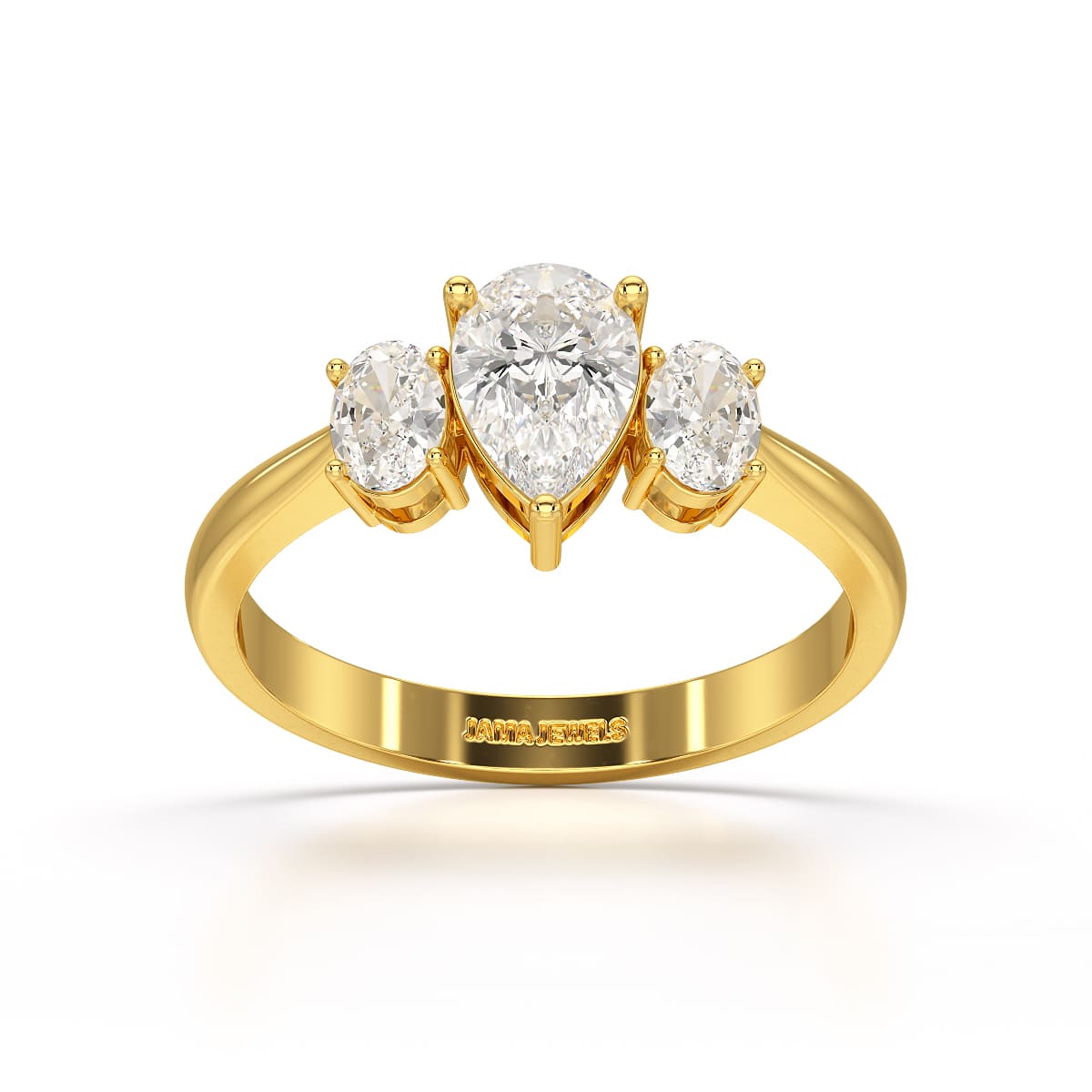 1.25 CT Three Stone Pear Oval Cut Lab Diamond Ring