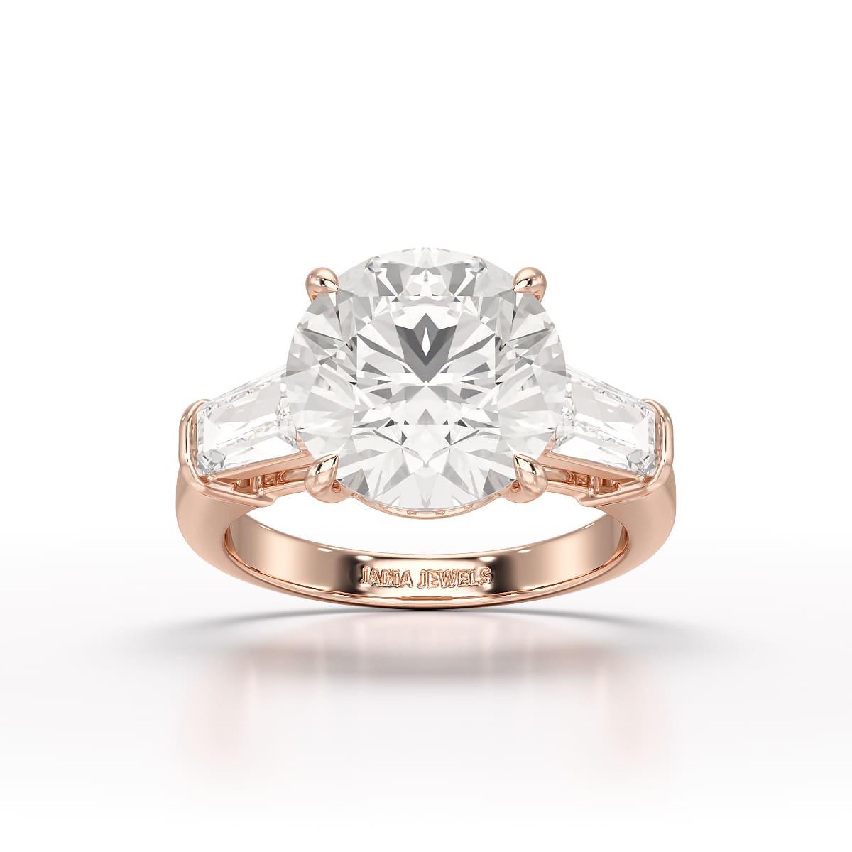 Three Stone Lab Diamond 2.74 CT Wedding Ring - Jama Jewels 